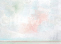 Premium pastel wall mural with hazy sky wash appearance