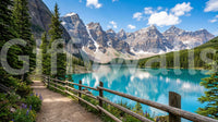 Turquoise Peaks wall mural with alpine lake and snow-capped mountain range