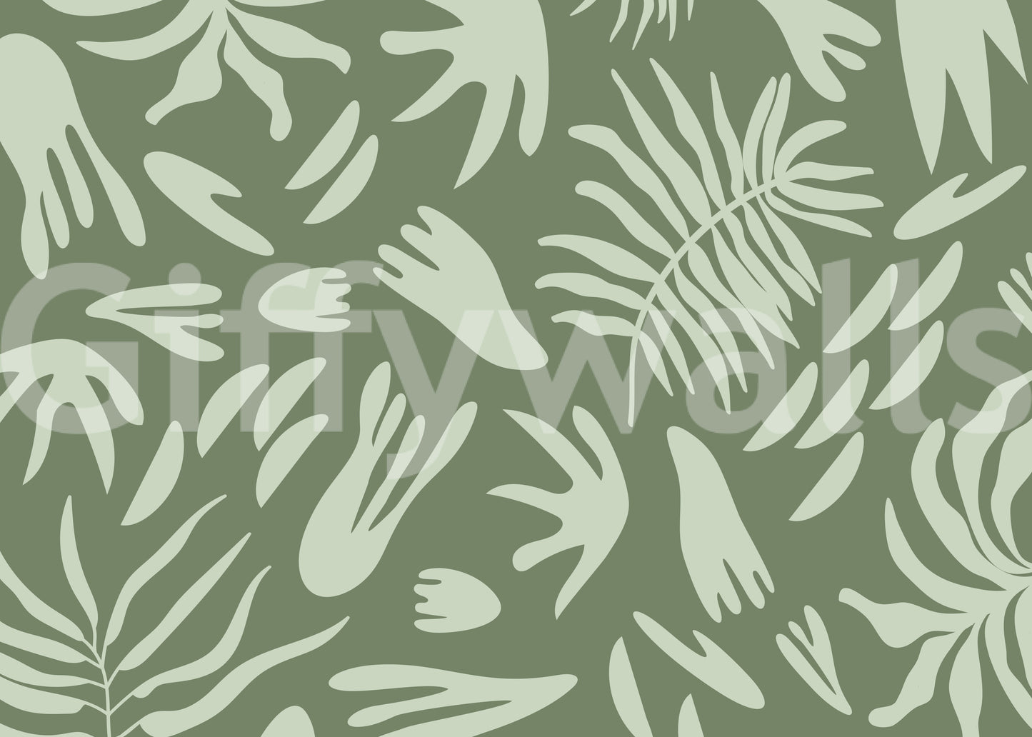 Organic Green Flow Wall Mural