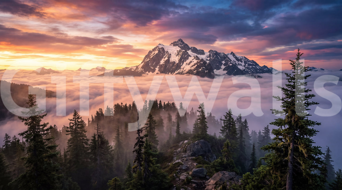 Sunset Peak Serenity Wall Mural