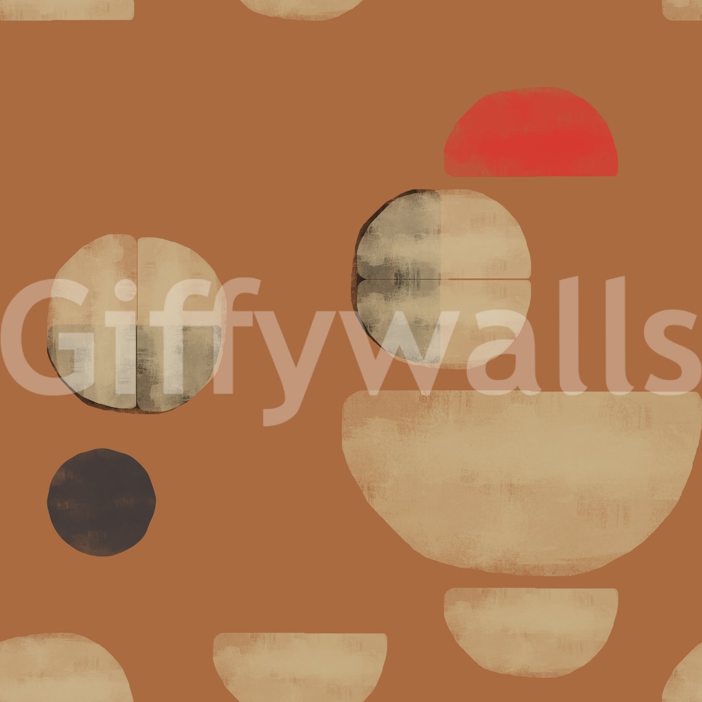 Terracotta Abstract Forms Wallpaper⁠