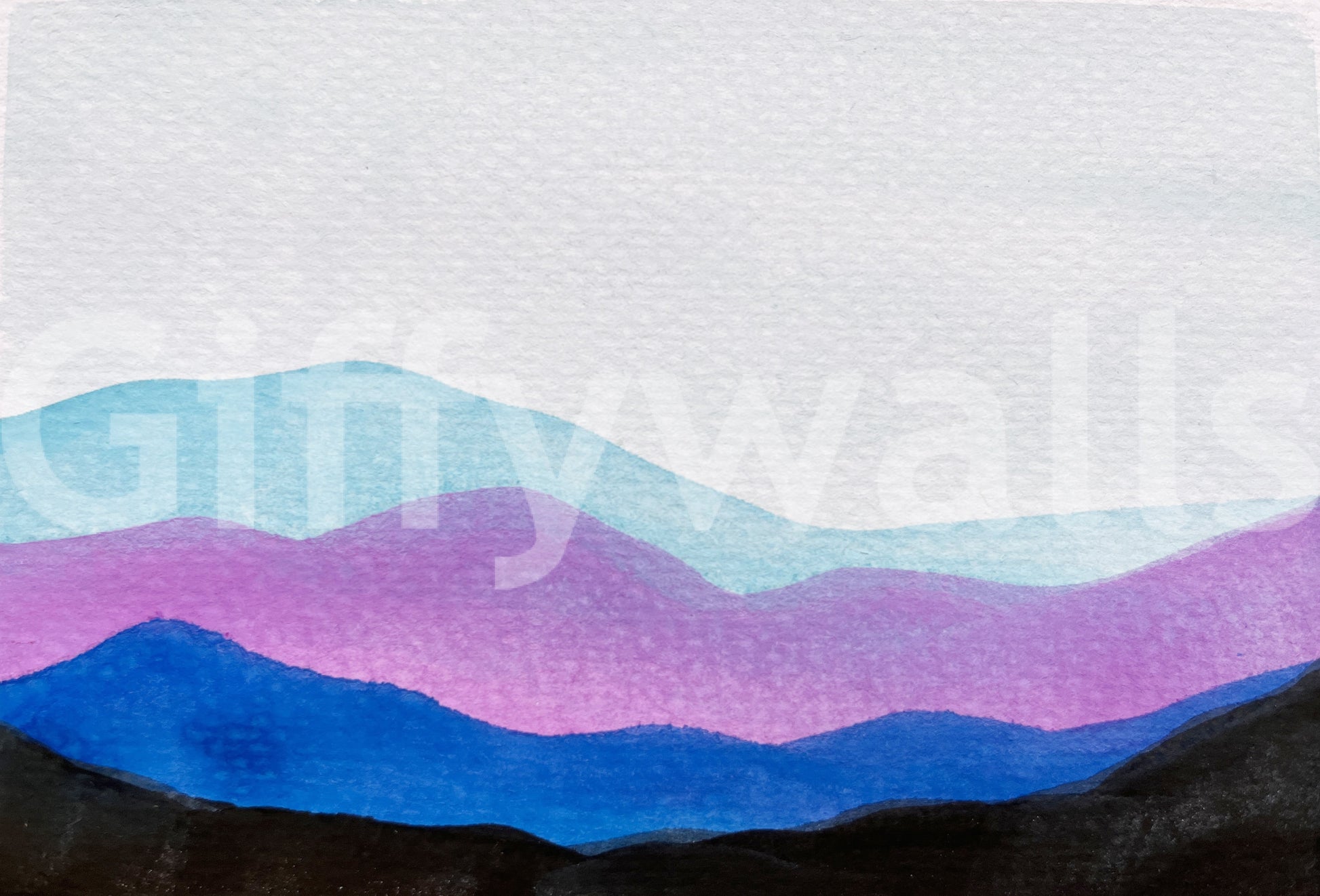 Colorflow Mountain Dream wall mural showing soft mountain silhouettes
