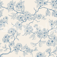 Serene Blossom Branches wallpaper with repeated botanical pattern