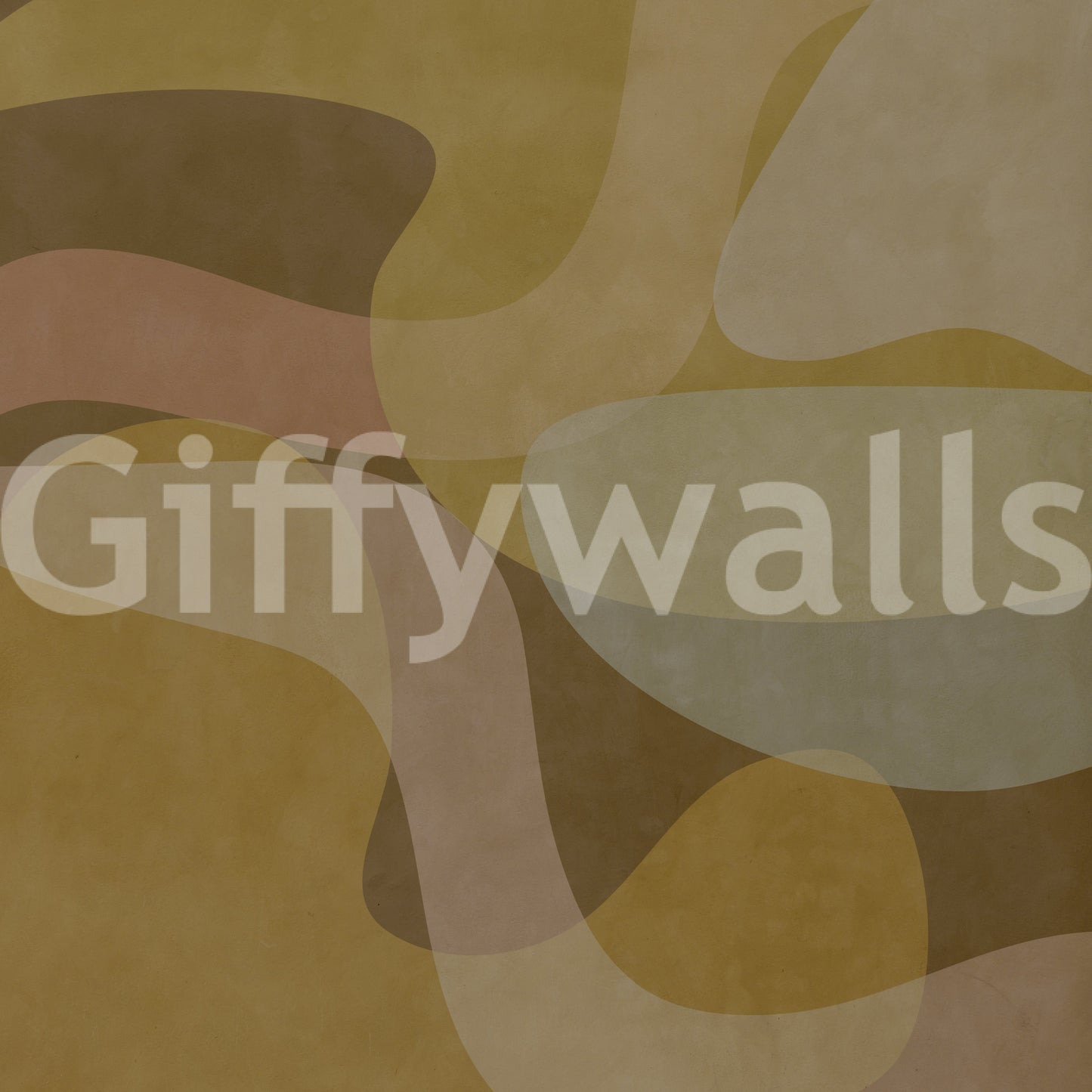 Earthen Waves Abstract wall mural with blended beige and brown flow