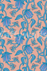Ophelia Boho Blossoms wallpaper with soft contrast and vine pattern