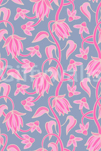 Boho floral wallpaper with Ophelia Boho Blossoms light pattern style