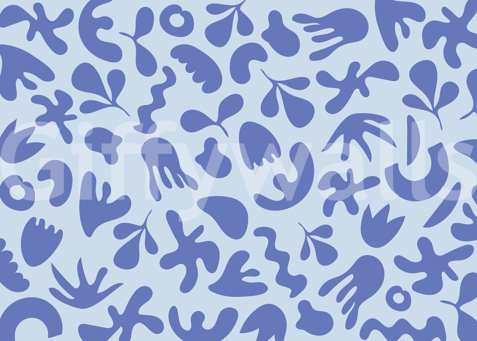 Abstract Serene Organic Flow mural with smooth layered form pattern