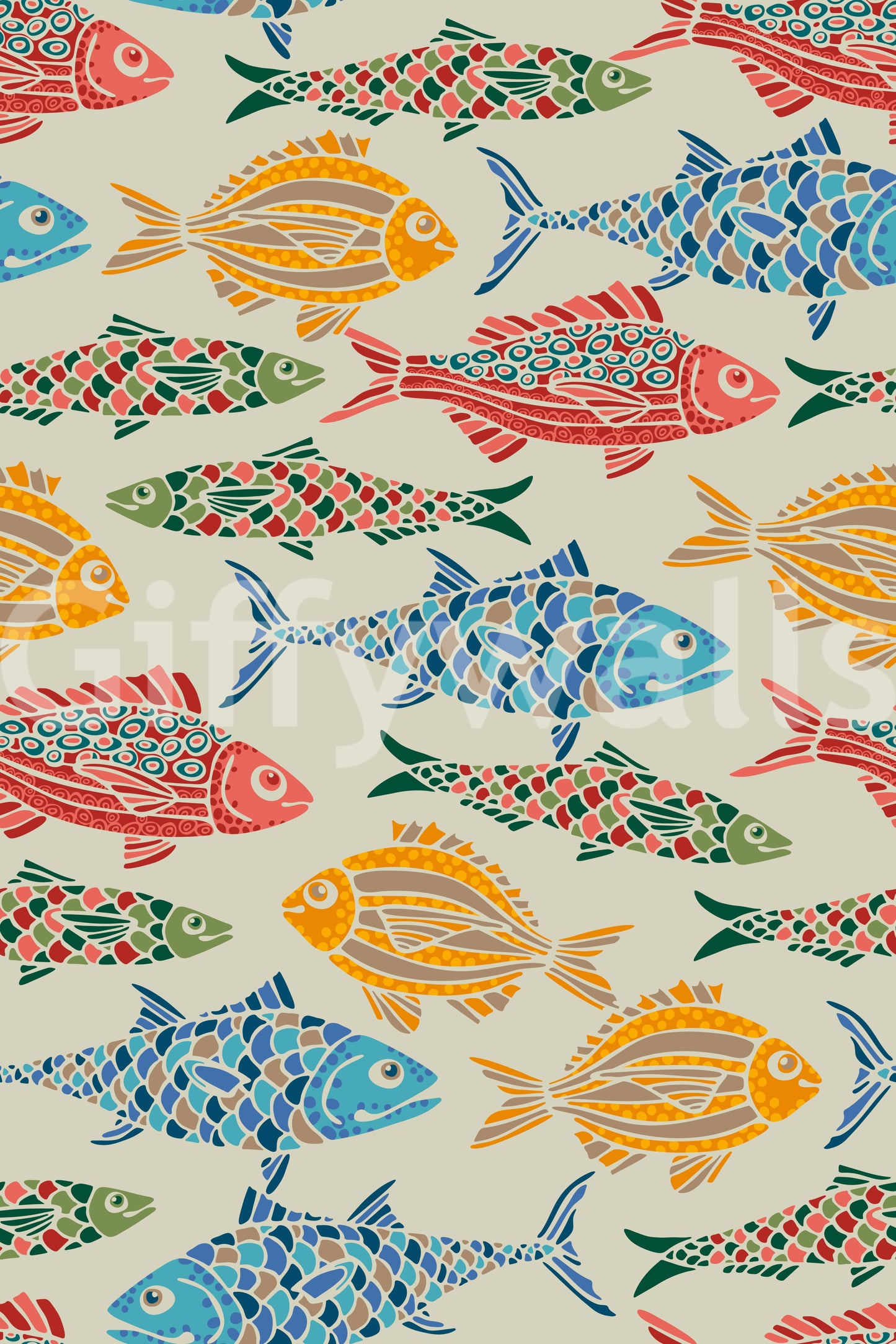 Mediterranean Sea Fish Bright Multicolored Red Blue Green Yellow Wallpaper⁠