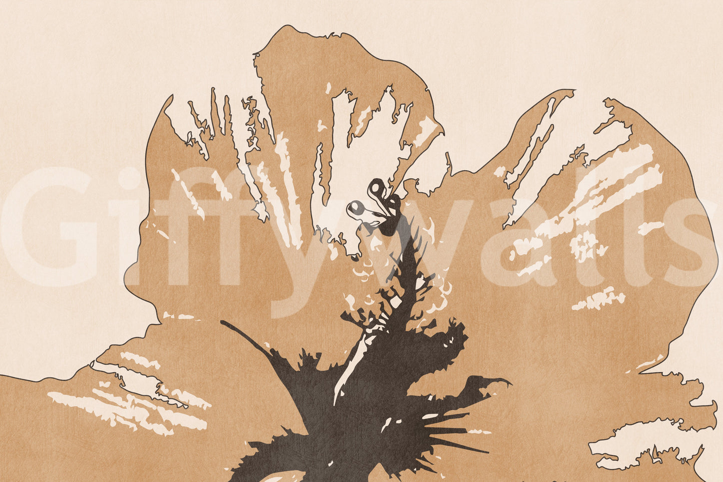 Terra Bloom Silhouette Wall Mural