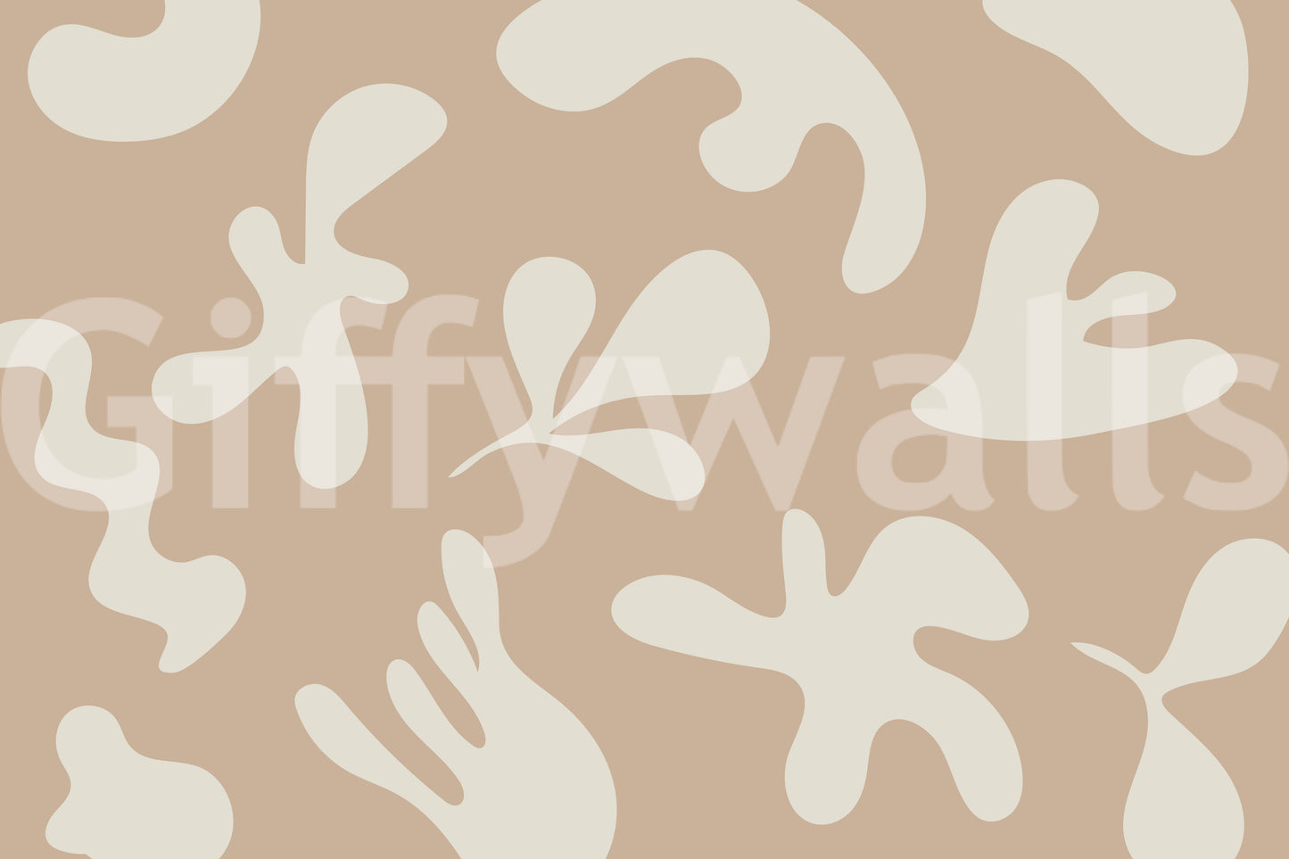 Organic Flow in Beige wall mural with simple flowing shapes and texture