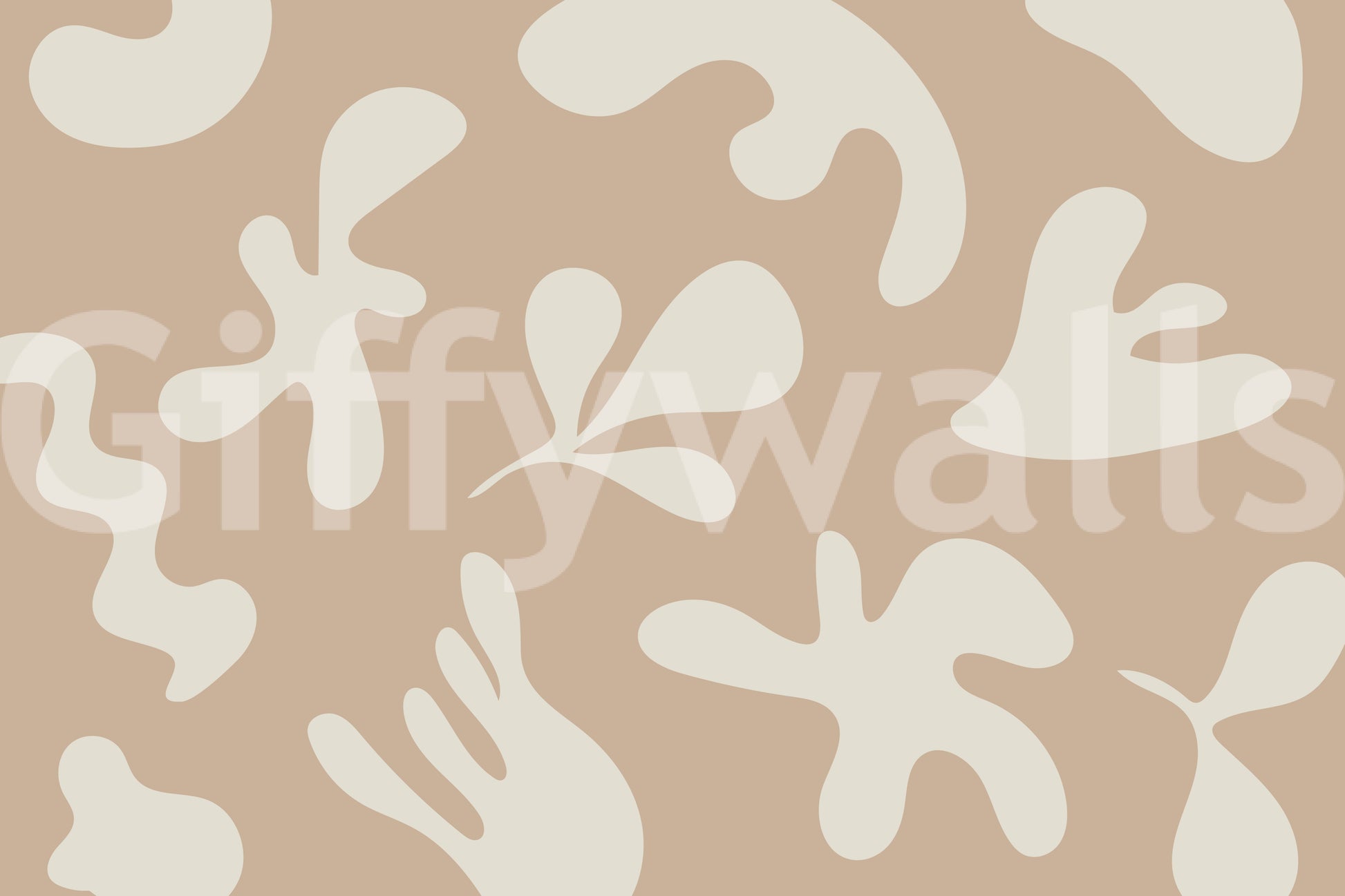 Organic Flow in Beige wall mural with simple flowing shapes and texture