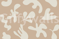 Organic Flow in Beige wall mural with simple flowing shapes and texture