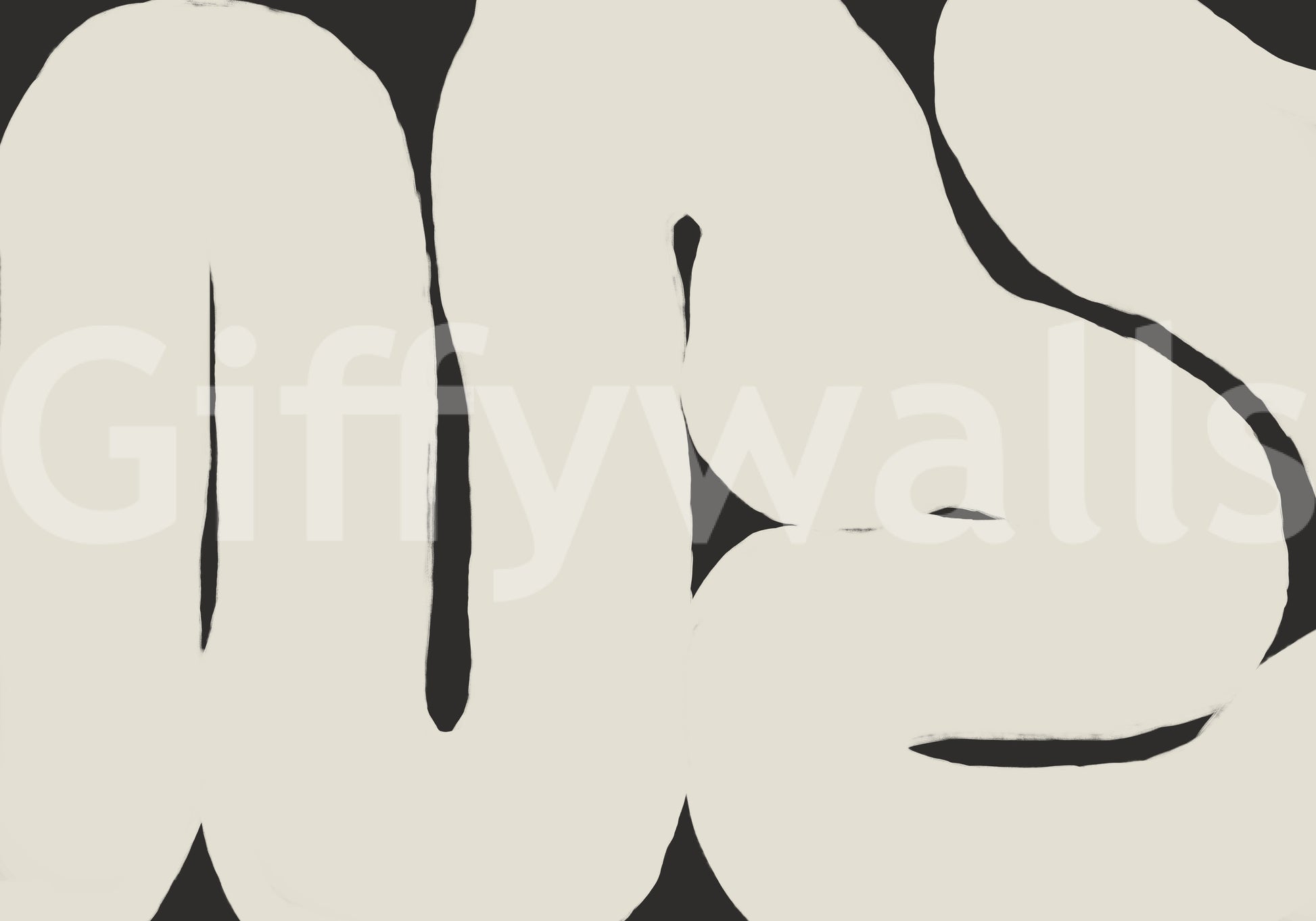 Abstract Flow Neutral Curves mural soft flowing shapes look