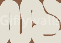 Organic Embrace mural featuring soft brown and beige flow