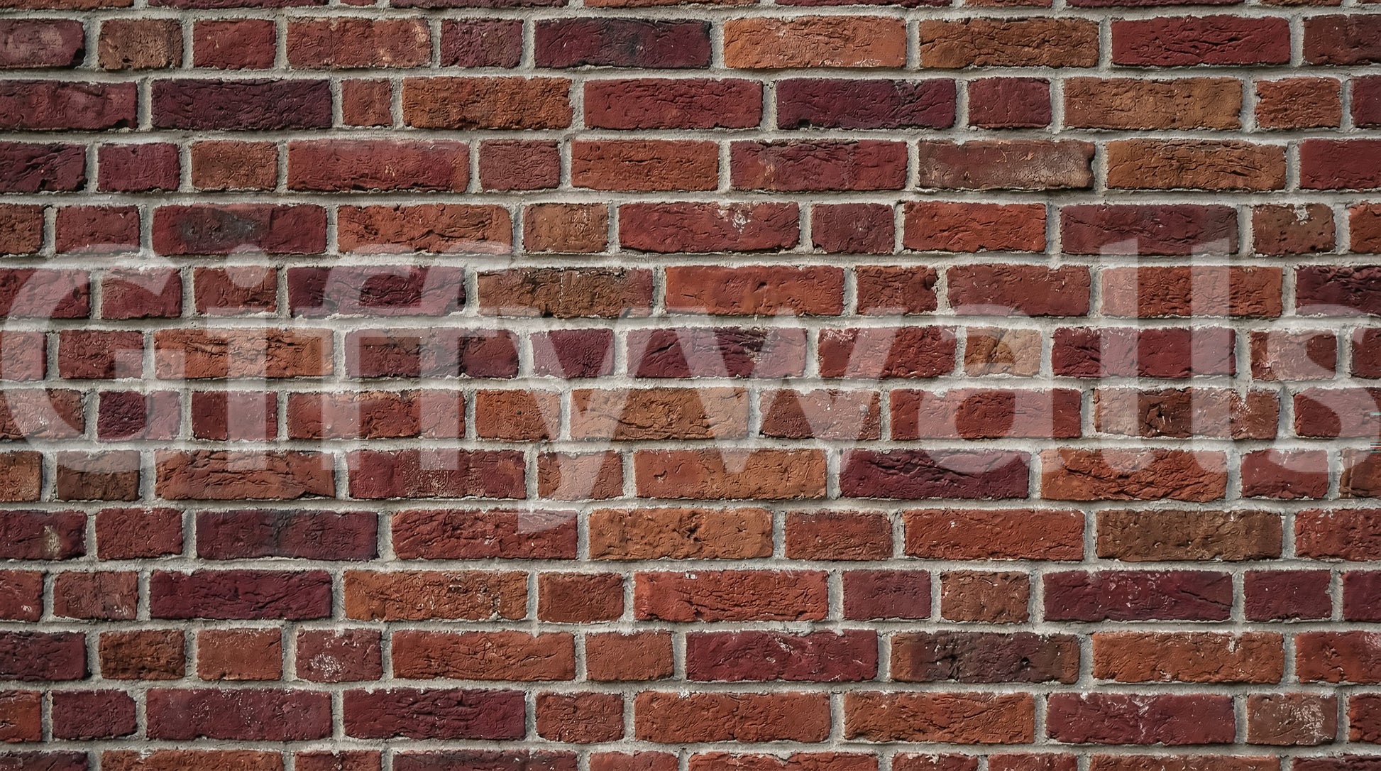 Vintage brick mural with worn edges and natural brick pattern