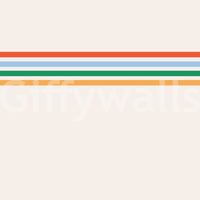 Minimal stripe arrangement built into Retro Vibe Stripes wall mural backdrop