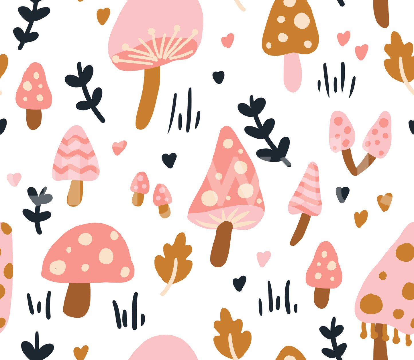 Sweet Woodland Mushrooms Wallpaper⁠