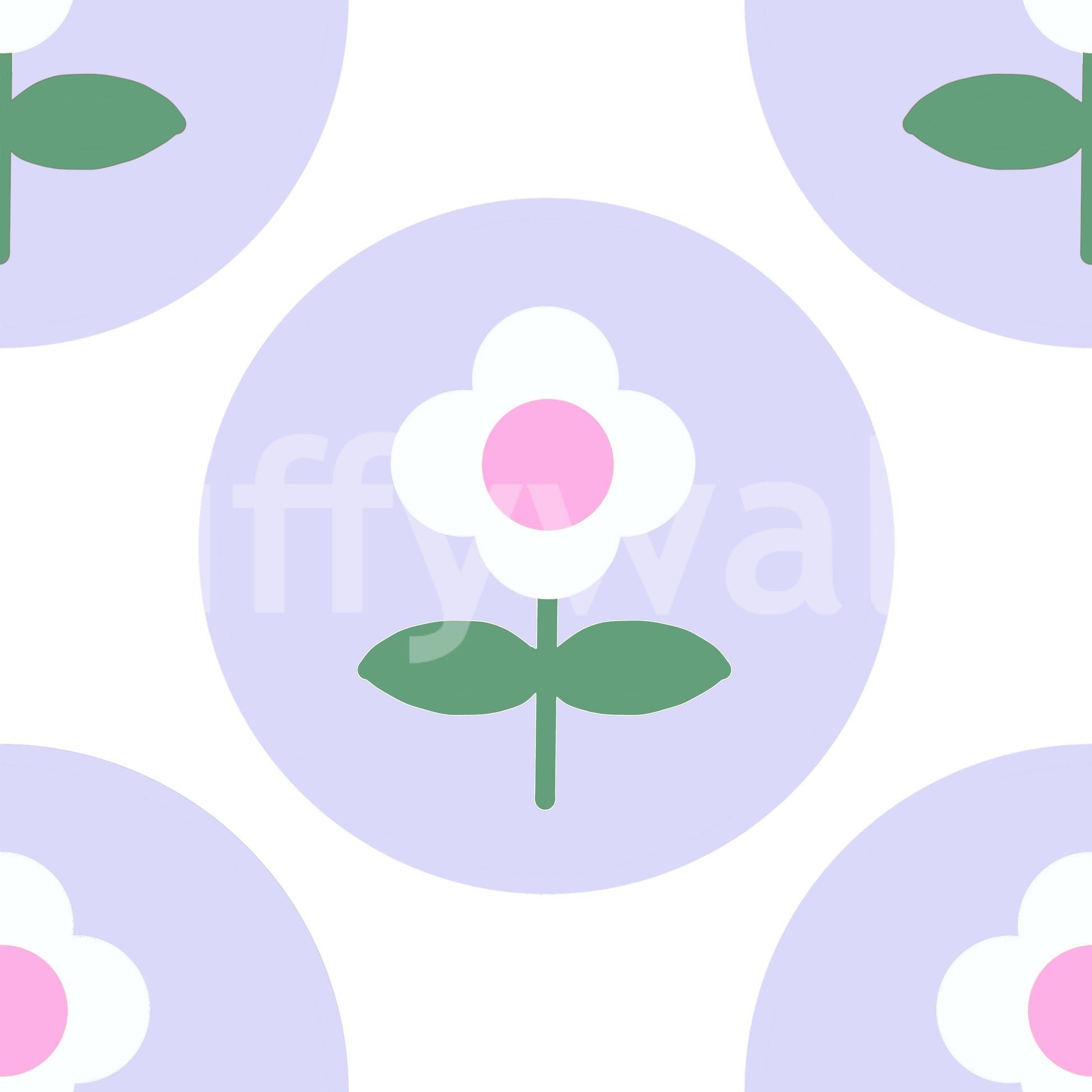 Playful pastel floral pattern on Soft Lavender Bloom wallpaper

