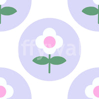 Playful pastel floral pattern on Soft Lavender Bloom wallpaper
