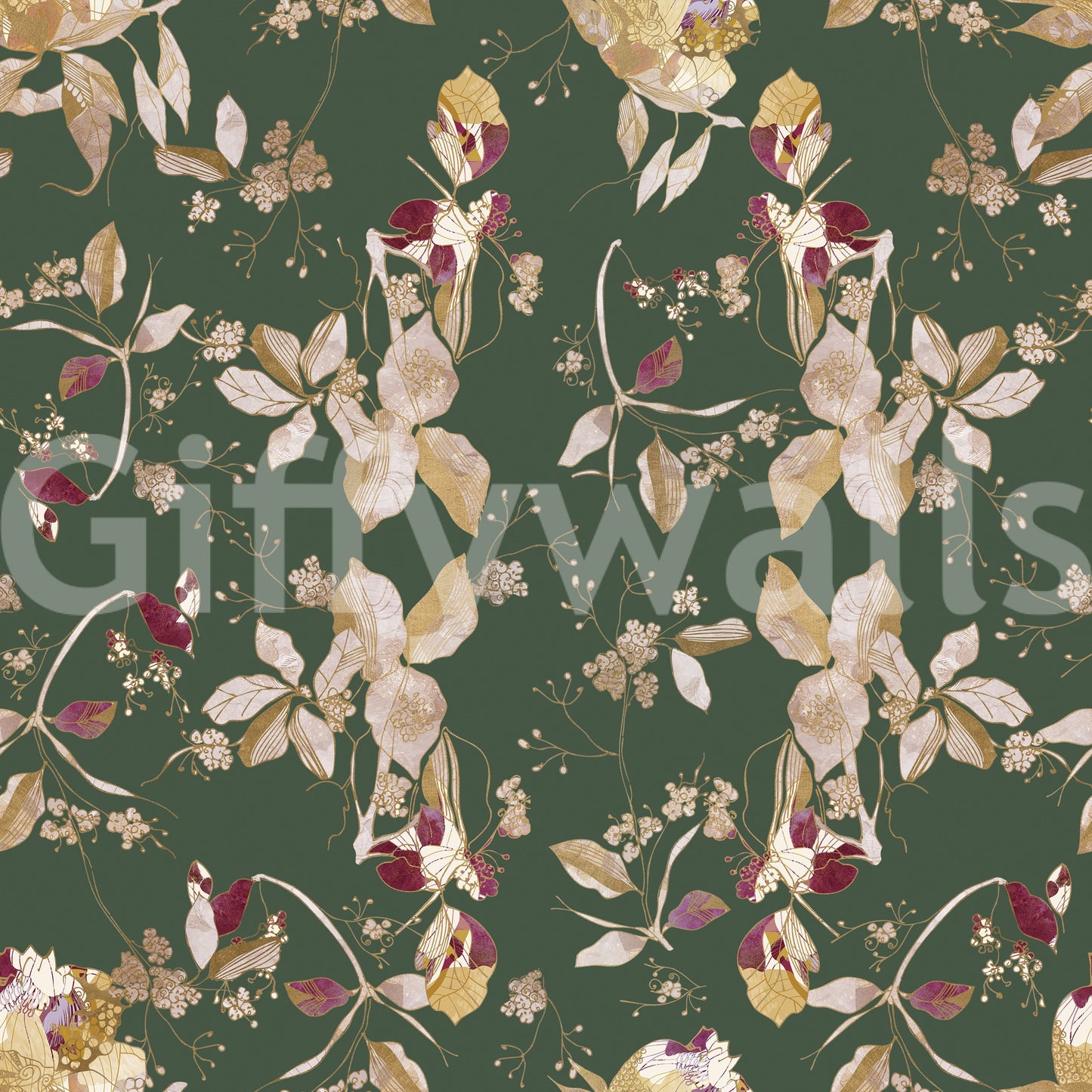 Antique Cream Botanical Wallpaper⁠