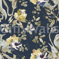 Delicate branches and birds appear across this blossom wallpaper in cream