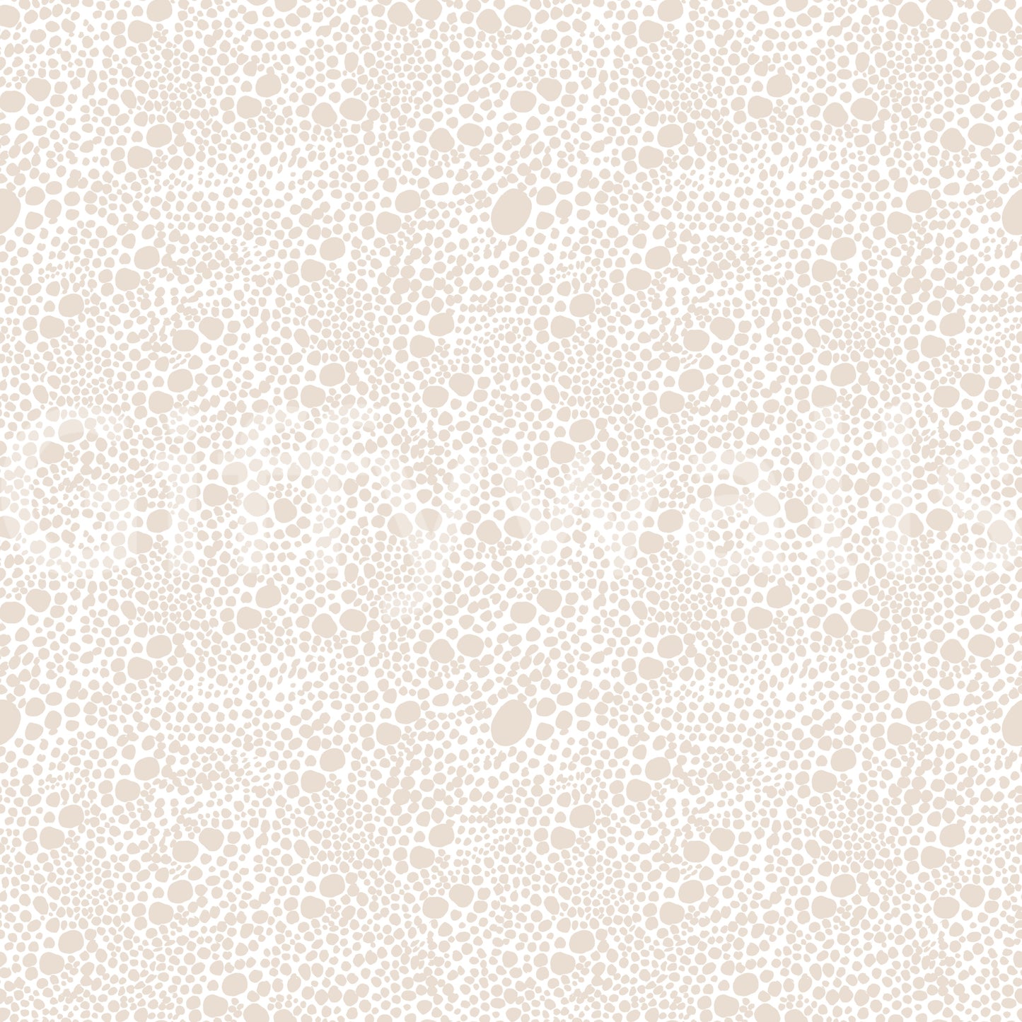 Rounded dot motifs covering this cream-and-beige abstract pebble wallpaper