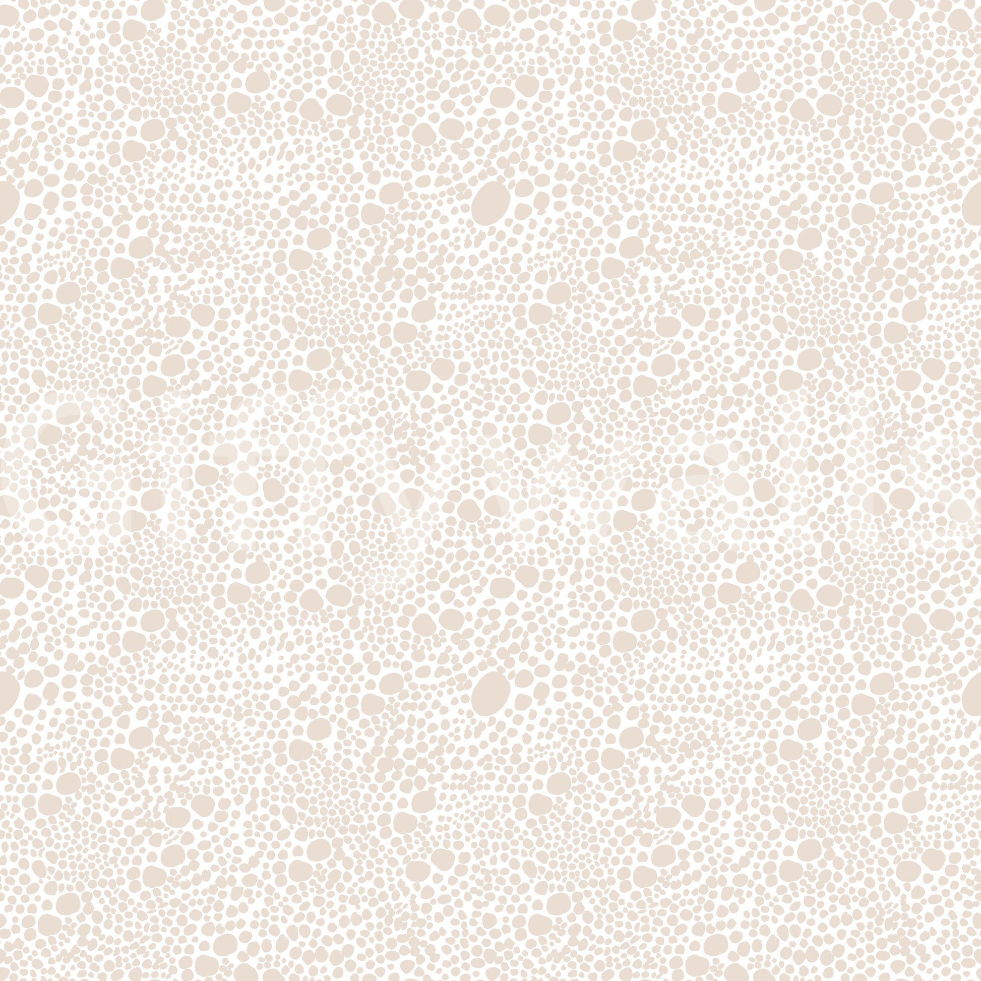 Rounded dot motifs covering this cream-and-beige abstract pebble wallpaper
