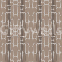 Repeating rounded pebble motif across warm brown and beige wallpaper