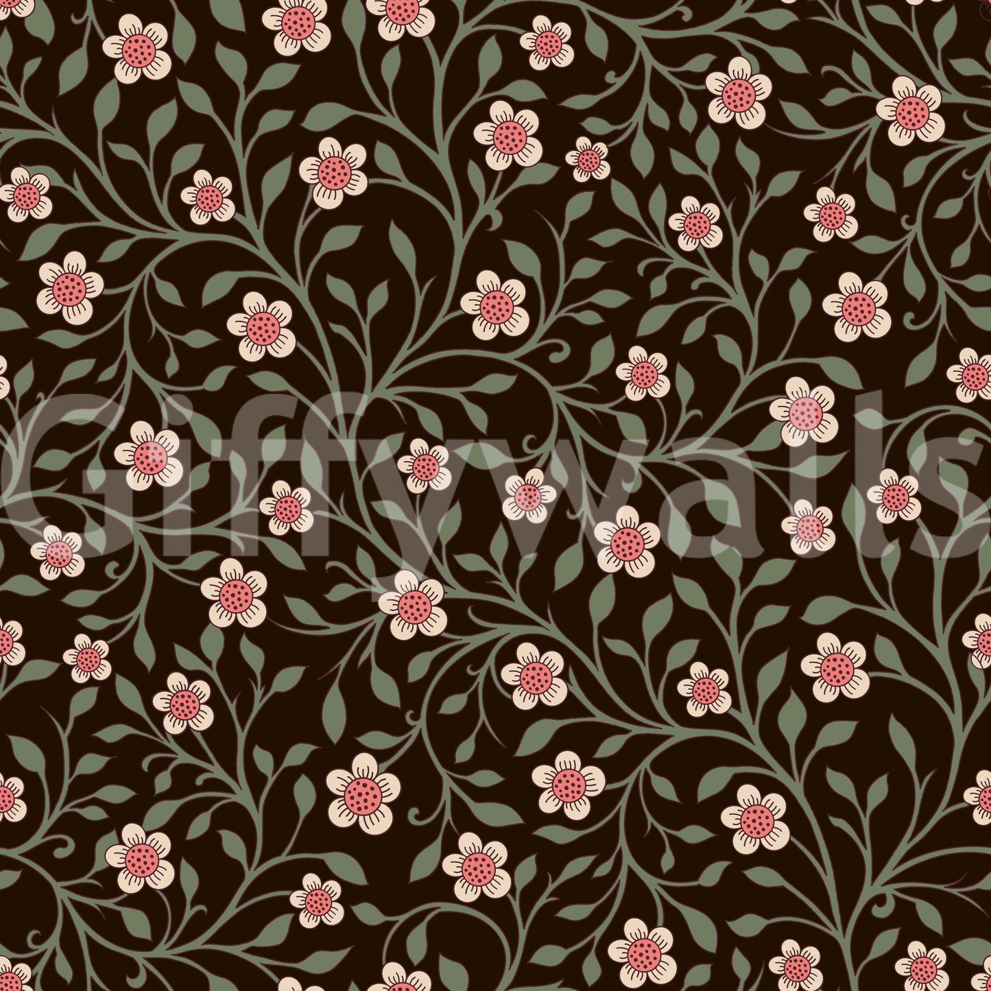 Dark Botanical Charm Wallpaper⁠