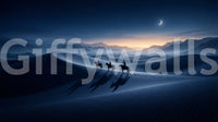Mountain ridges fade slowly into a hazy backdrop in this Twilight Horizon wall mural piece