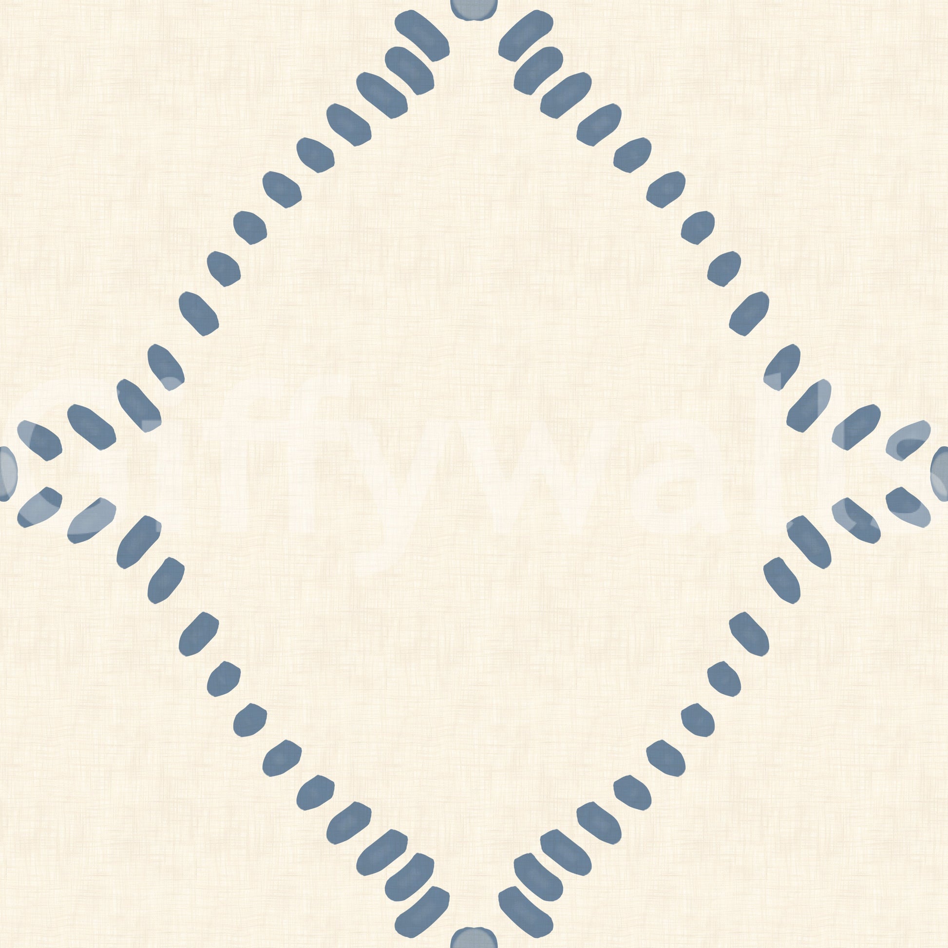 Muted slate blue meets pale cream in the Beachy Boho Lattice wallpaper.