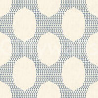 A cool ivory-and-blue palette gives this beachy boho wallpaper its calm look