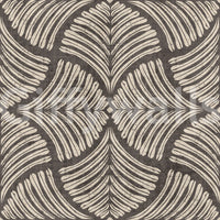 Charcoal Brown Textured Scallops Fan Japandi Wallpaper detailing weathered illustration lines.