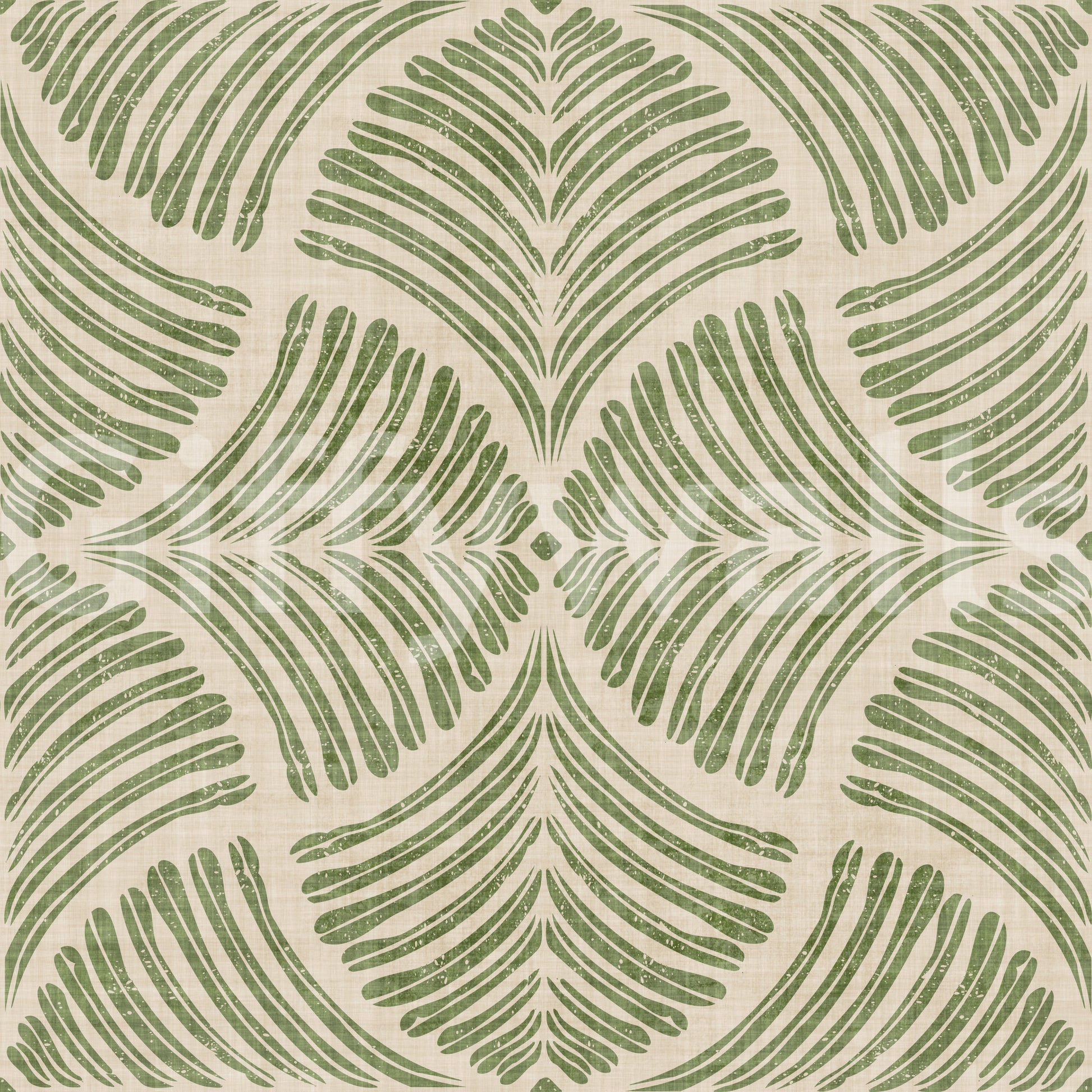 Cream negative space keeps the Scallops Fan wallpaper light and minimalist.
