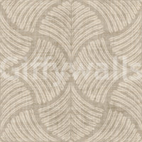 Each tile repeats into a quiet kaleidoscope on the Scallops Fan wallpaper.