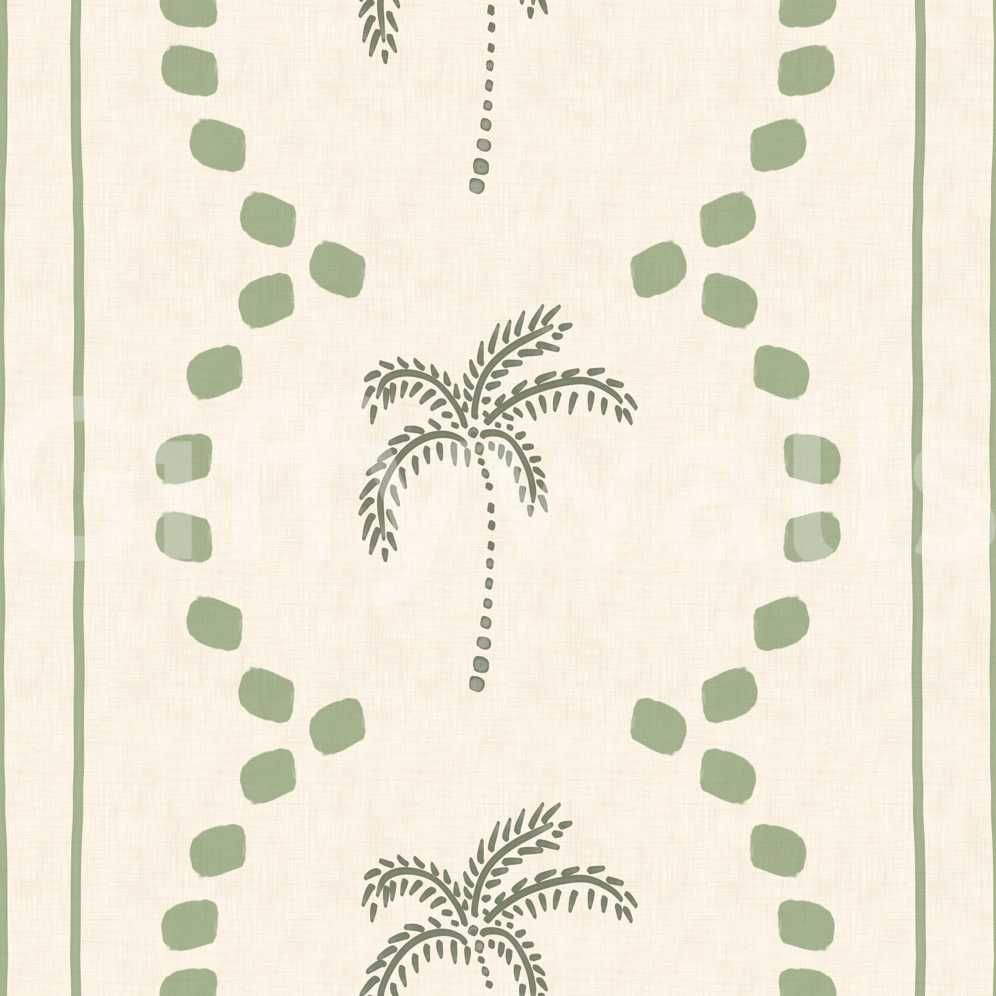 Muted sage colors emphasizing the beautiful green wallpaper components