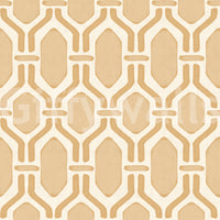 A geometric composition defines the art deco trellis sand wallpaper.