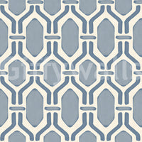Crisp cream outlines form this geometric trellis wallpaper.