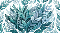 Watercolour-style foliage curves outward on this Serene Leaf wall mural.