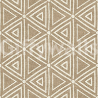 Two-tone cream and beige hold the Mudcloth Triangles wallpaper calm and grounded