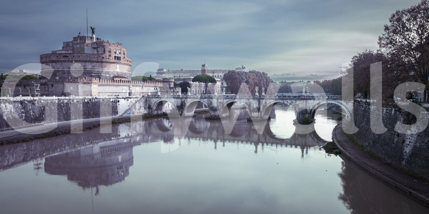 Roman Reflection: Castel Sant'Angelo's Grandeur Wall Mural