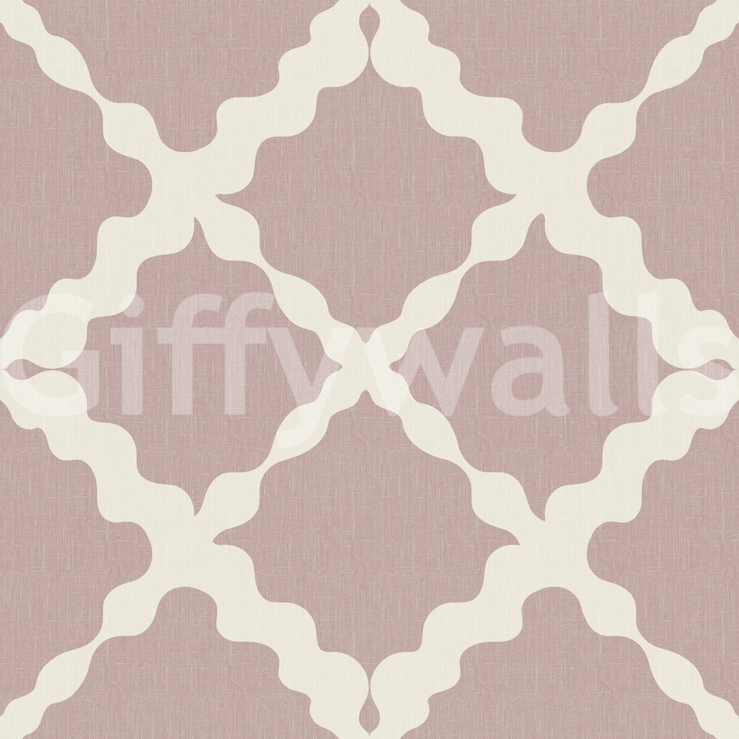 Minimalist modern feel of this Geometric Dusty Rose Trellis wallpaper flows evenly