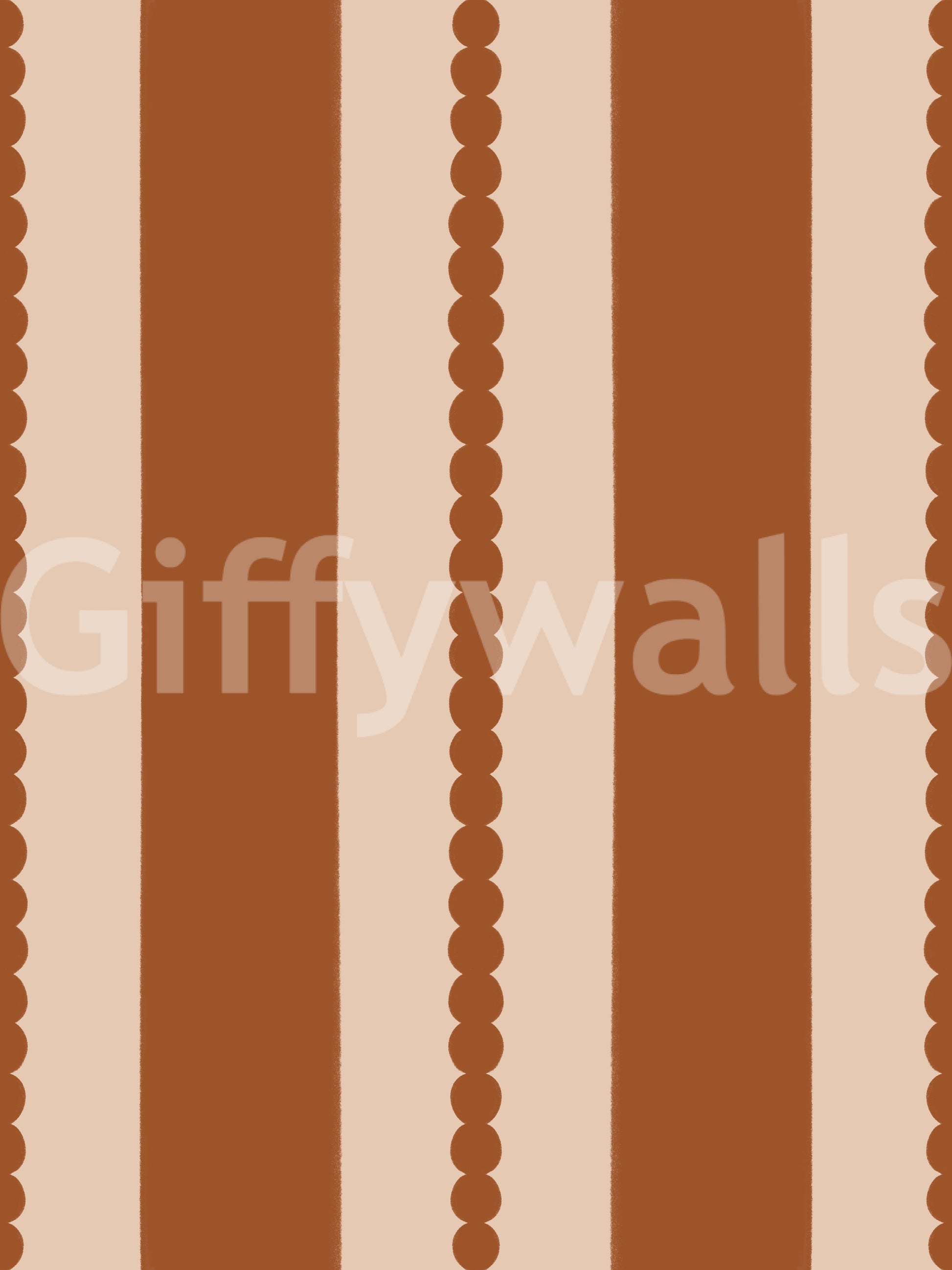 Alternating geometric columns printed across the surface of the Scallops wallpaper.