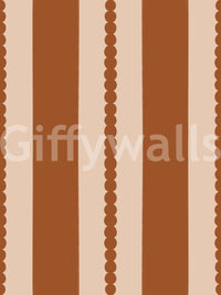 Alternating geometric columns printed across the surface of the Scallops wallpaper.