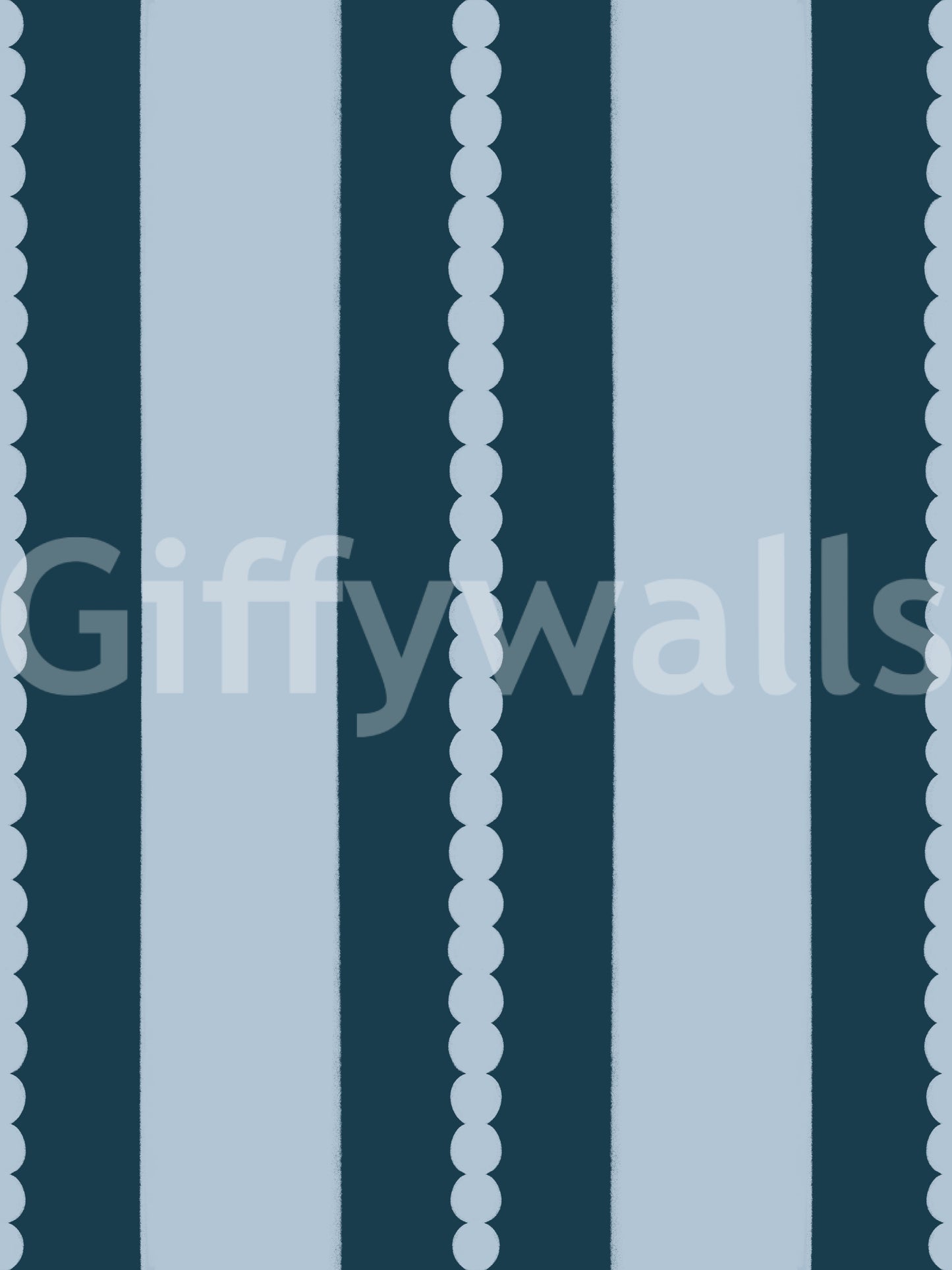 Harmony Wallpaper featuring blue columns and dot borders.