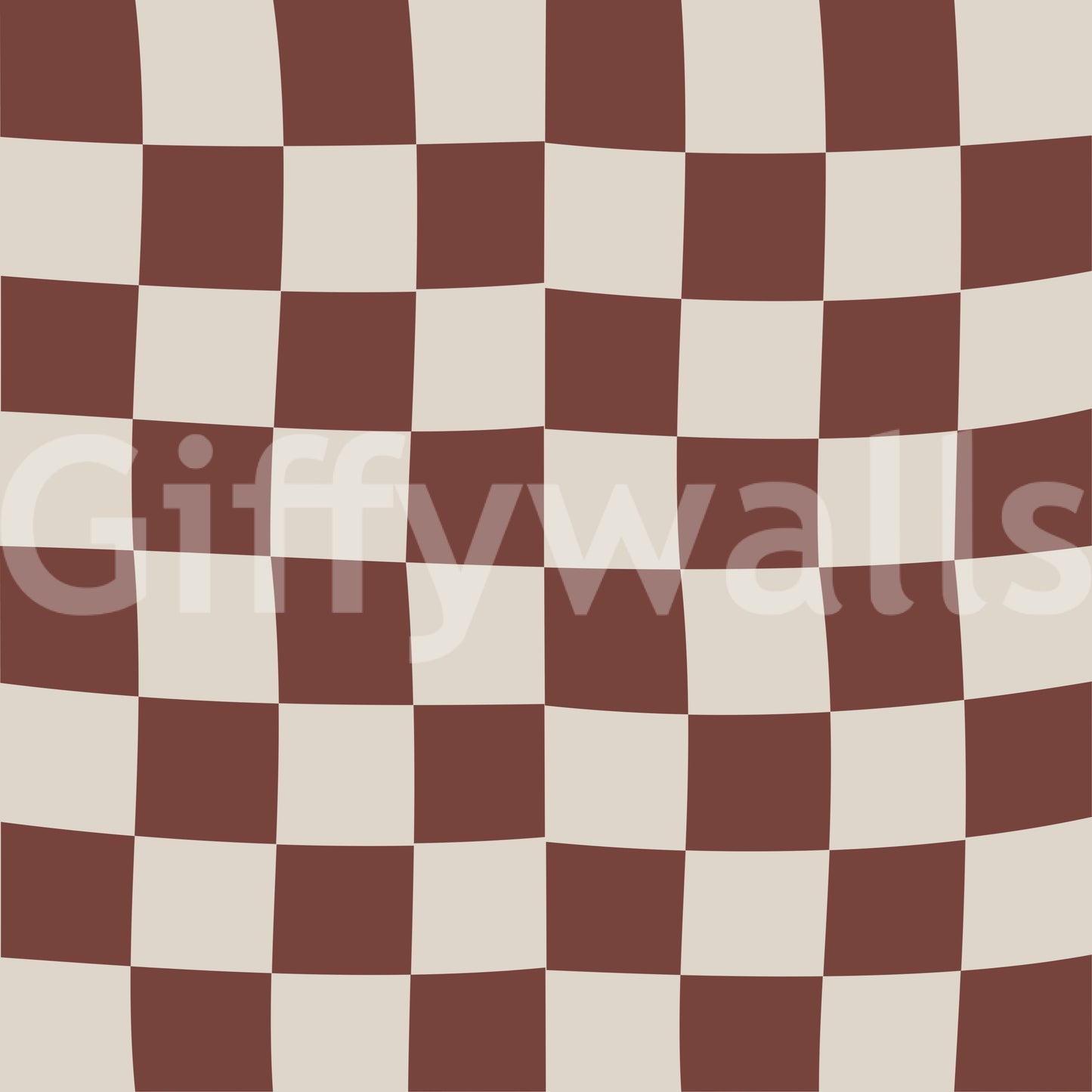 The surface of Groovy Checkered Ripple wallpaper has a warped motif.