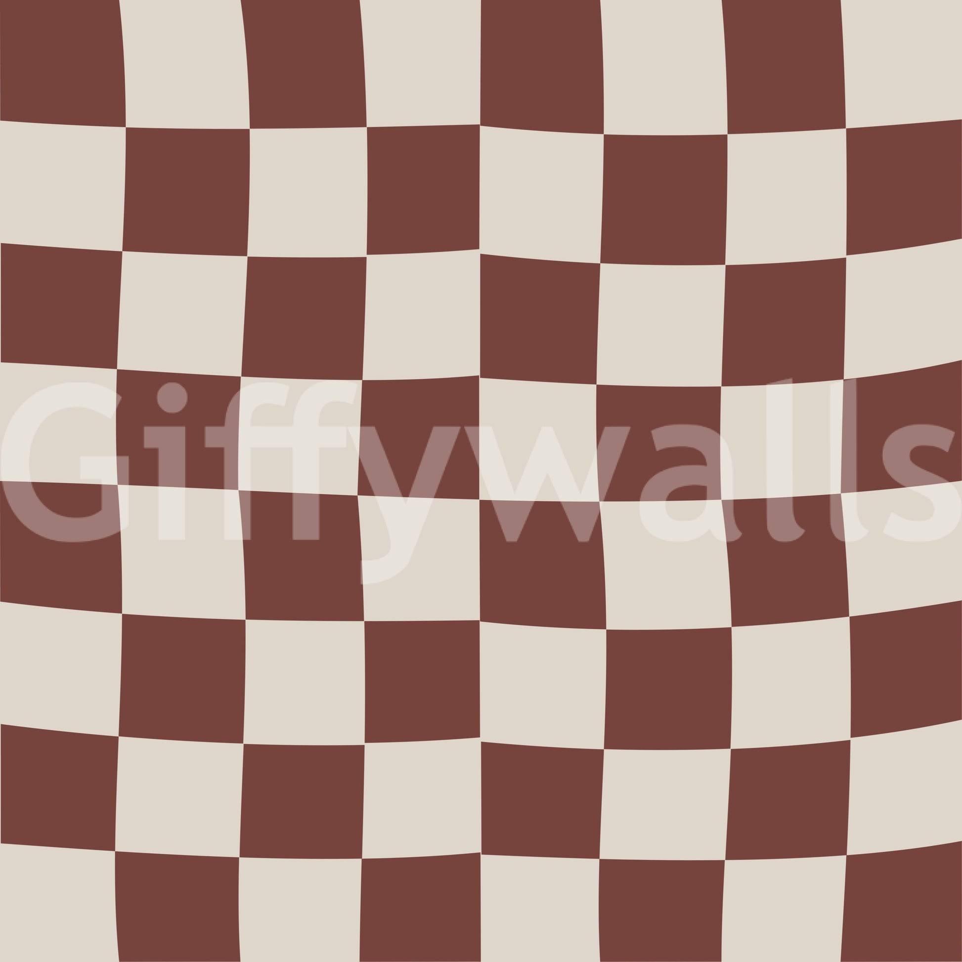 The surface of Groovy Checkered Ripple wallpaper has a warped motif.