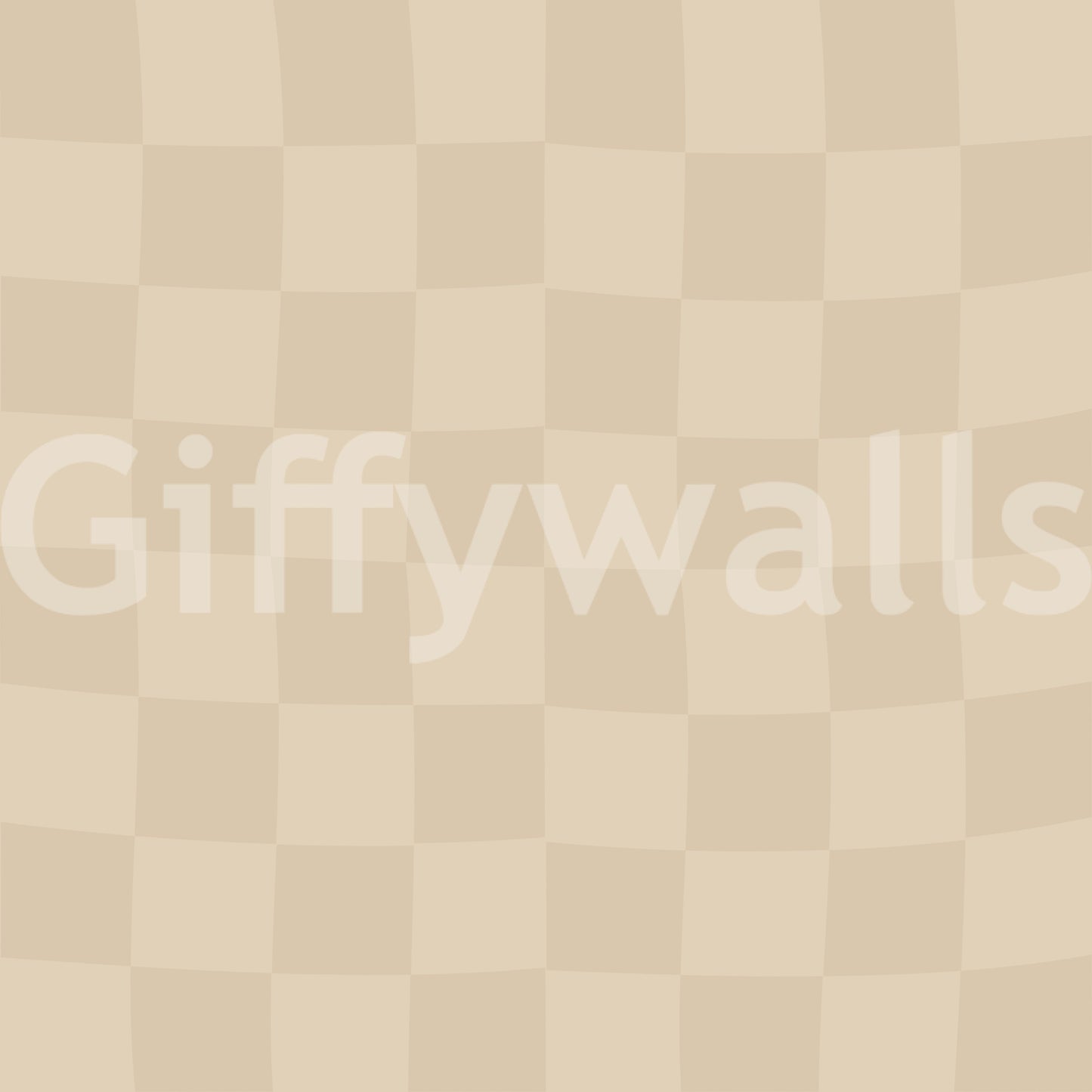 Easy hand on the checker grid pairs cafe latte and beige in a wavy wallpaper repeat.