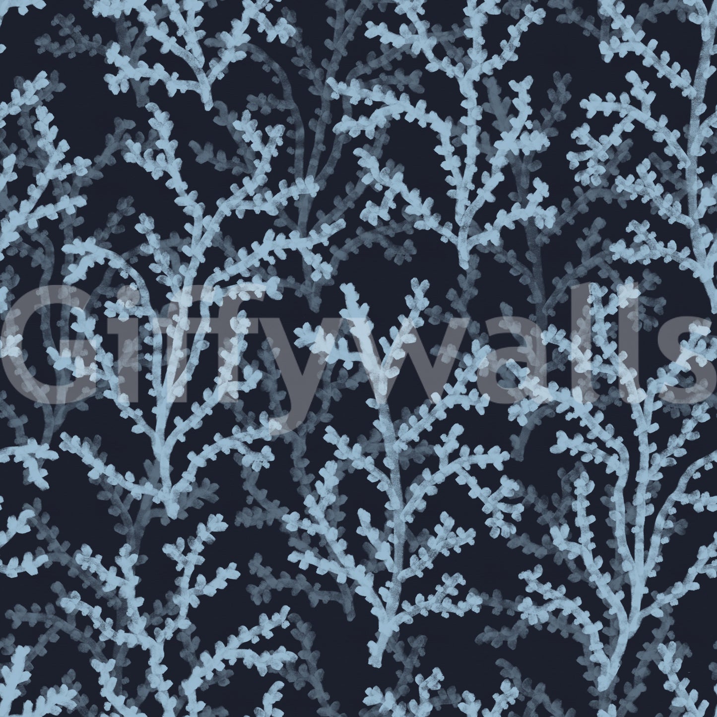 visual interest comes from repeating coastal on the Blue wallpaper