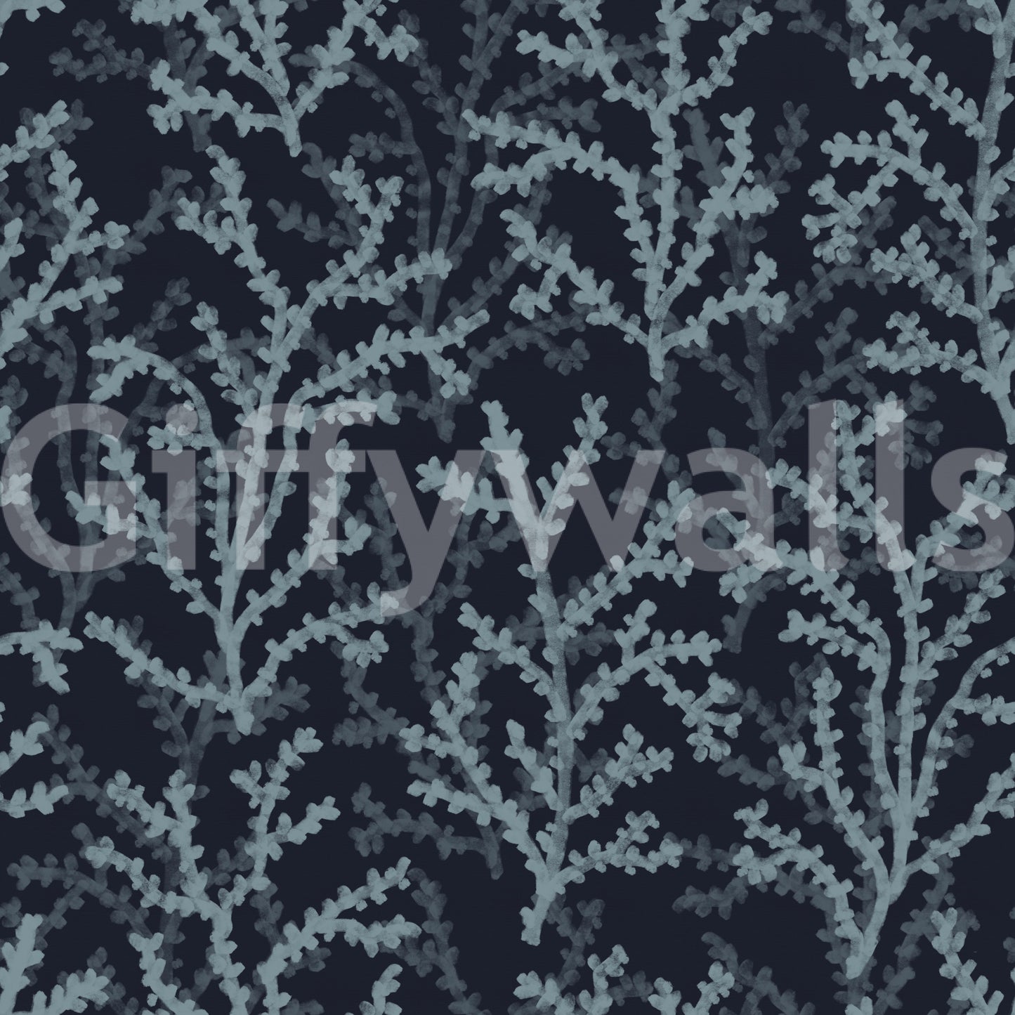 Subdued grey fronds create across the Painted wallpaper canvas.